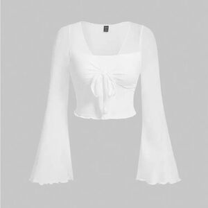 NWOT SHEIN White Flared Sleeve Blouse